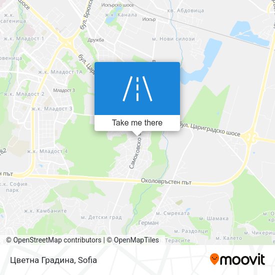 Цветна Градина map