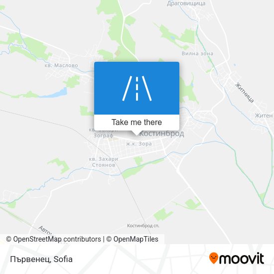 Първенец map