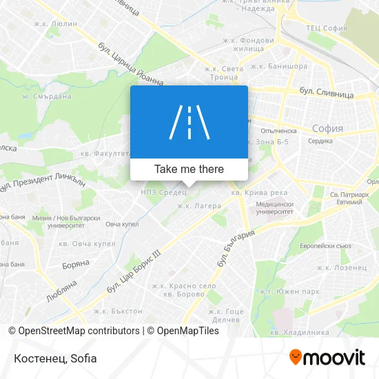 Карта Костенец