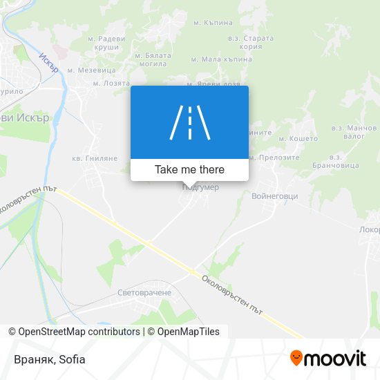 Враняк map