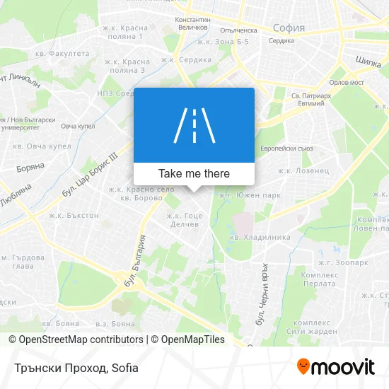 Карта Трънски Проход