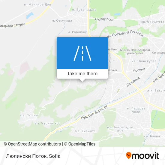 Карта Люлински Поток