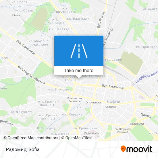 Радомир map