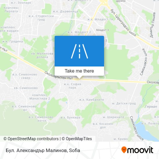 Бул. Александър Малинов map
