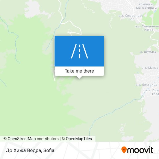 До Хижа Ведра map
