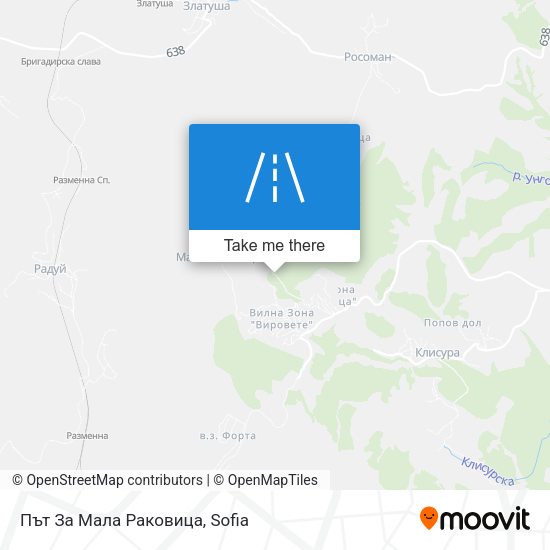 Път За Мала Раковица map