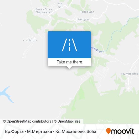 Вр.Форта - М.Мъртвака - Кв.Михайлово map