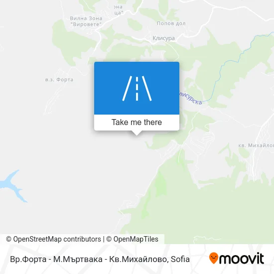Карта Вр.Форта - М.Мъртвака - Кв.Михайлово
