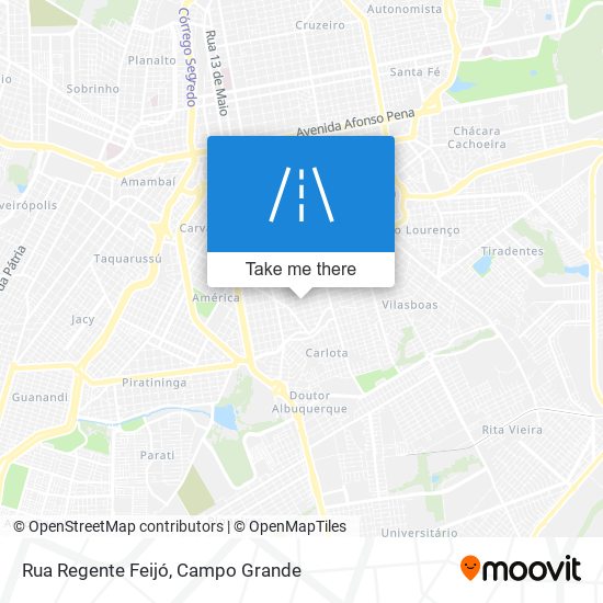 Mapa Rua Regente Feijó