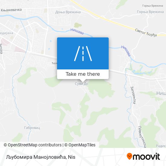 Љубомира Манојловића map