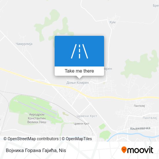 Војника Горана Гајића map