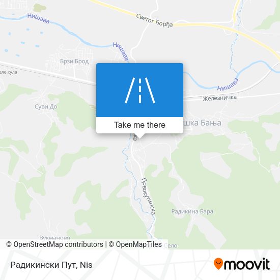 Радикински Пут map