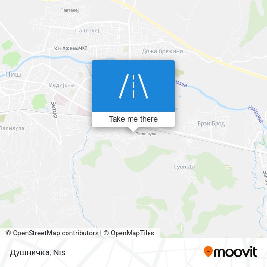 Душничка map