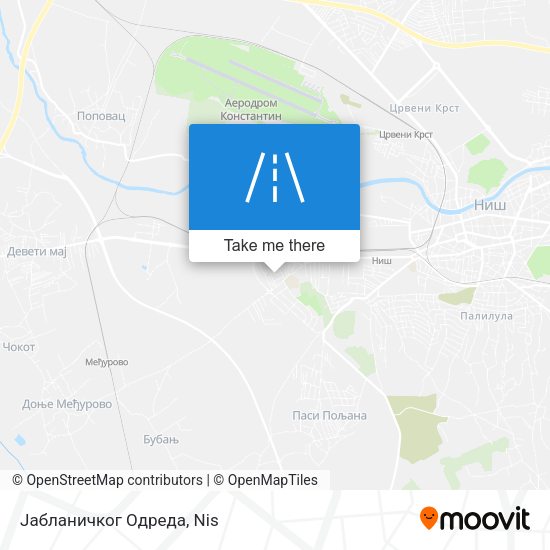 Јабланичког Одреда map
