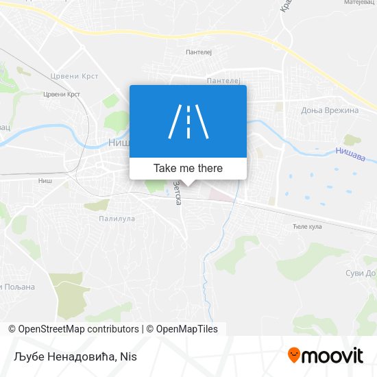 Љубе Ненадовића map