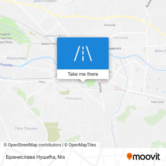 Бранислава Нушића map