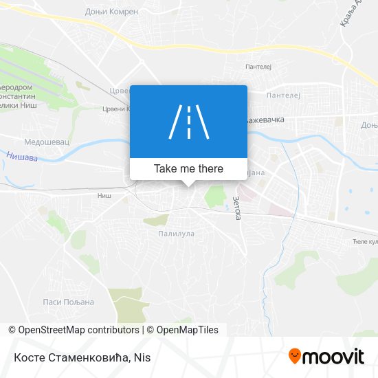 Косте Стаменковића map