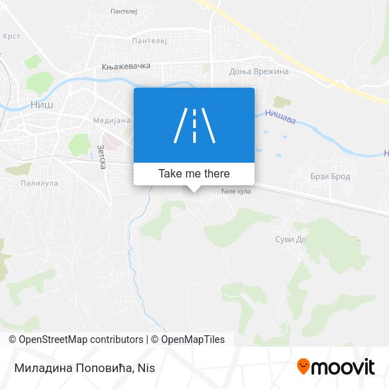 Миладина Поповића map