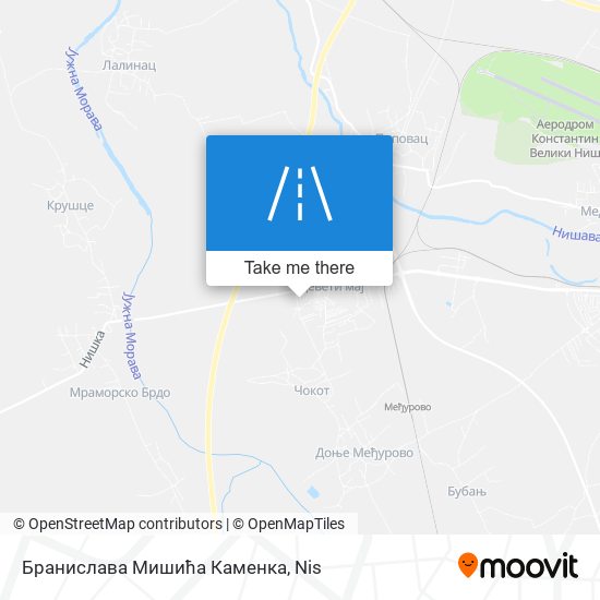 Бранислава Мишића Каменка map