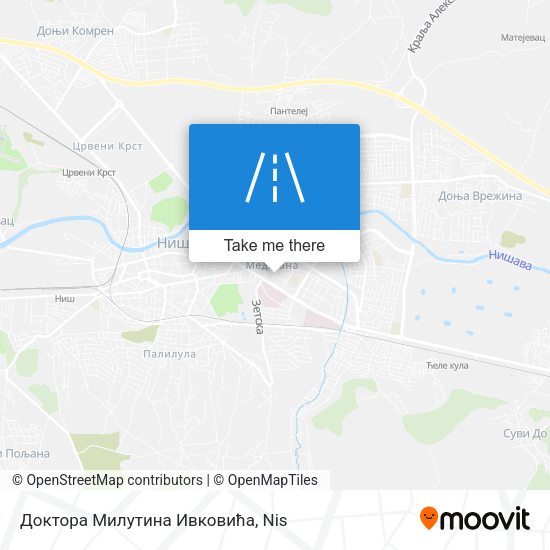 Доктора Милутина Ивковића map