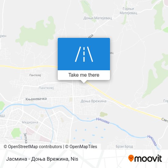 Јасмина - Доња Врежина map