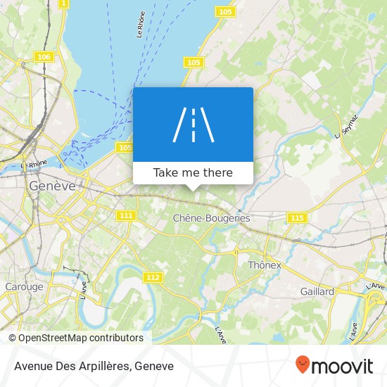 Avenue Des Arpillères Karte