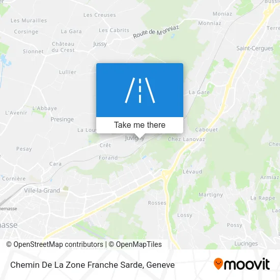 Chemin De La Zone Franche Sarde map