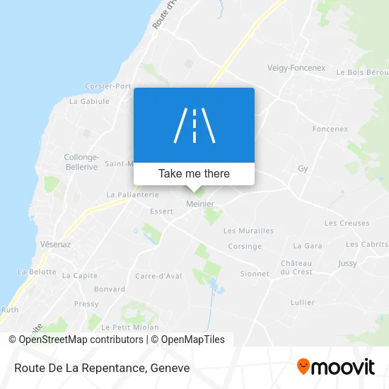 Route De La Repentance map