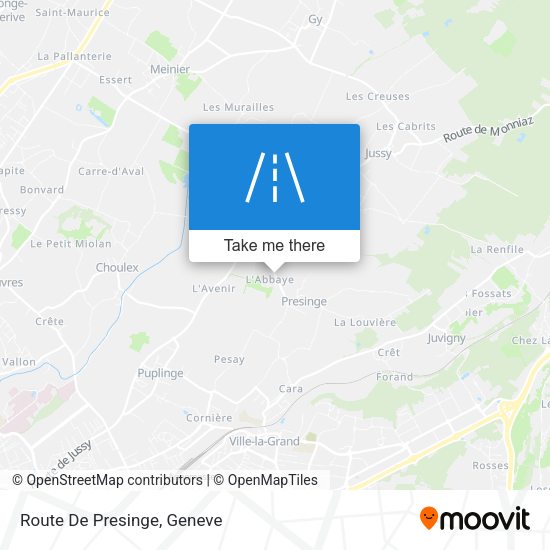 Route De Presinge map