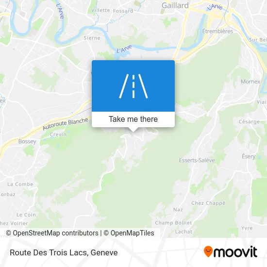 Route Des Trois Lacs map