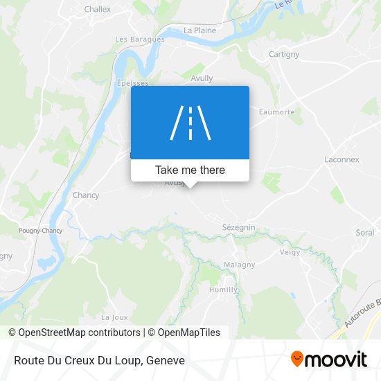 Route Du Creux Du Loup map