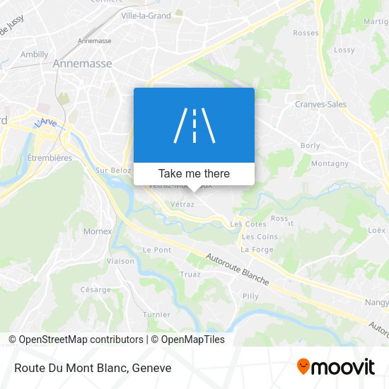 Route Du Mont Blanc map
