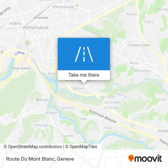 Route Du Mont Blanc map