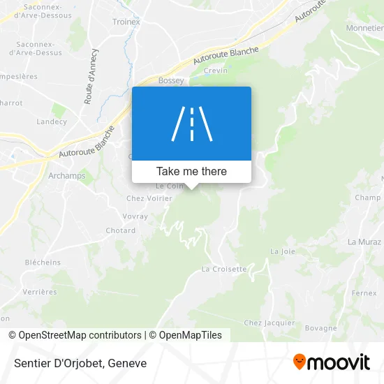 Sentier D'Orjobet map