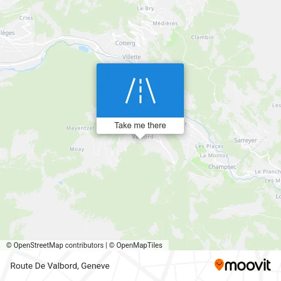 Route De Valbord map