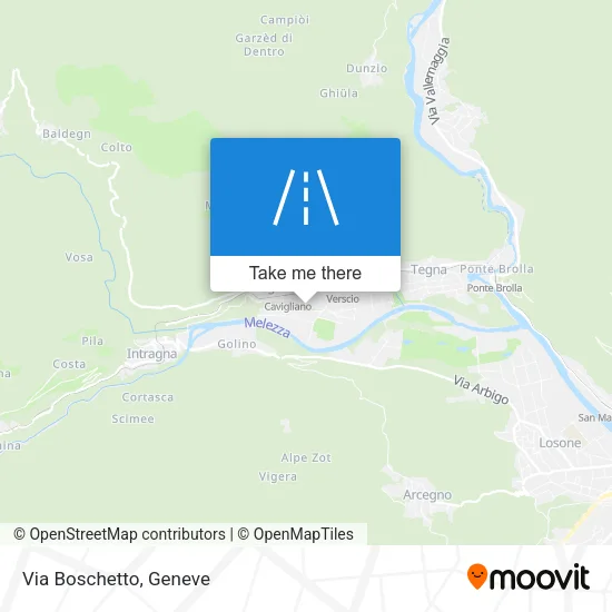 Via Boschetto map