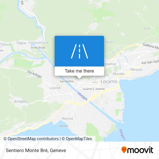 Sentiero Monte Bré map