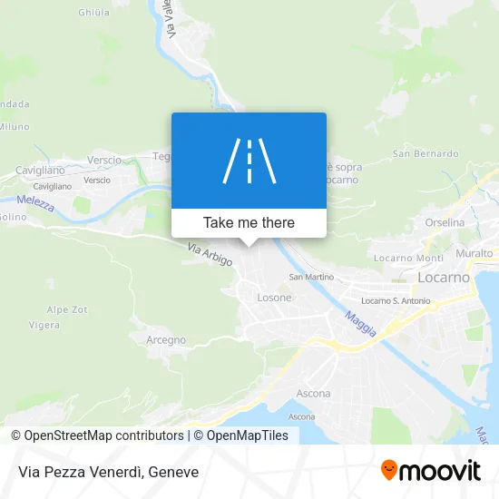 Via Pezza Venerdì map