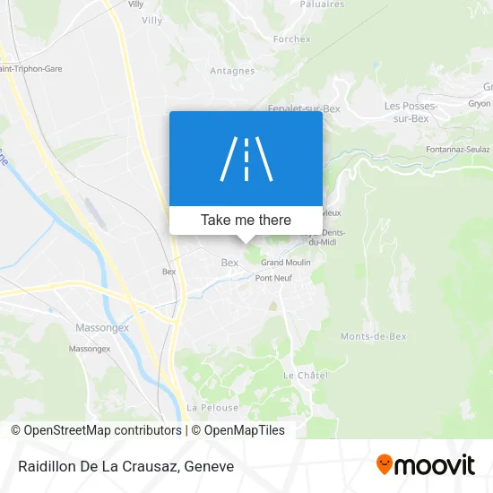 Raidillon De La Crausaz map