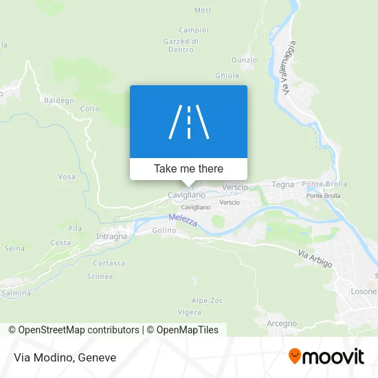 Via Modino map