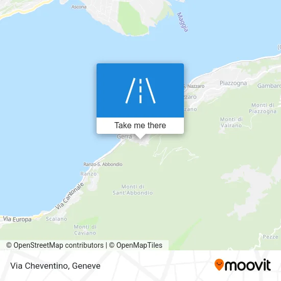 Via Cheventino map