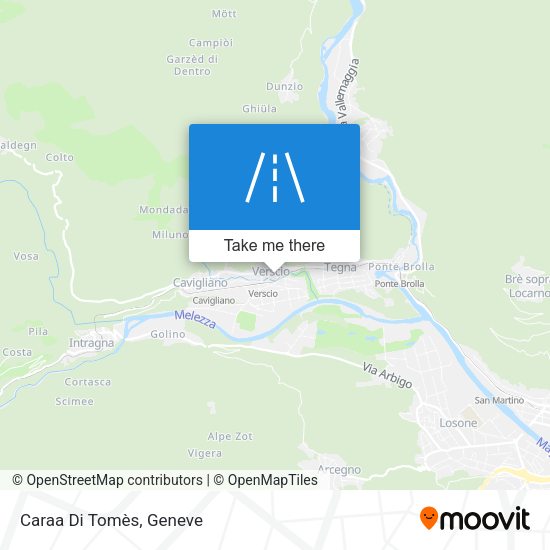 Caraa Di Tomès map