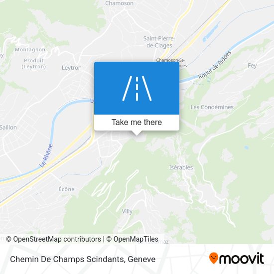 Chemin De Champs Scindants map