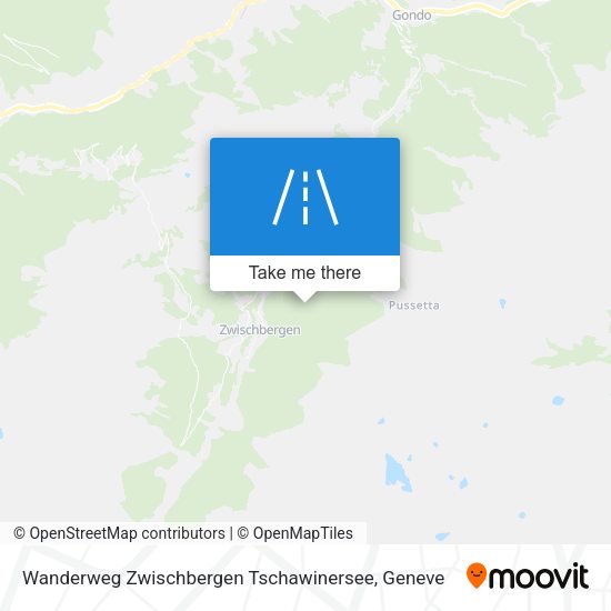 Wanderweg Zwischbergen Tschawinersee map