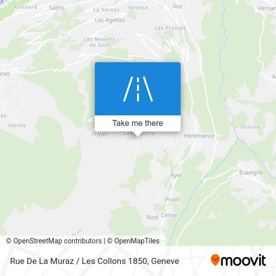 Rue De La Muraz / Les Collons 1850 map