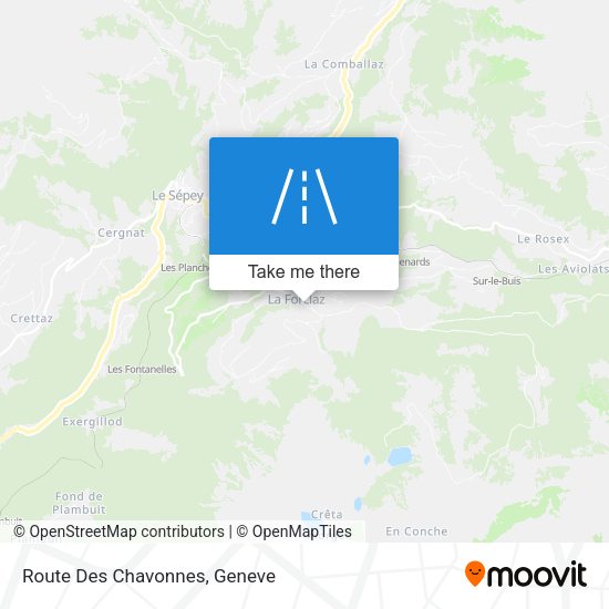 Route Des Chavonnes map