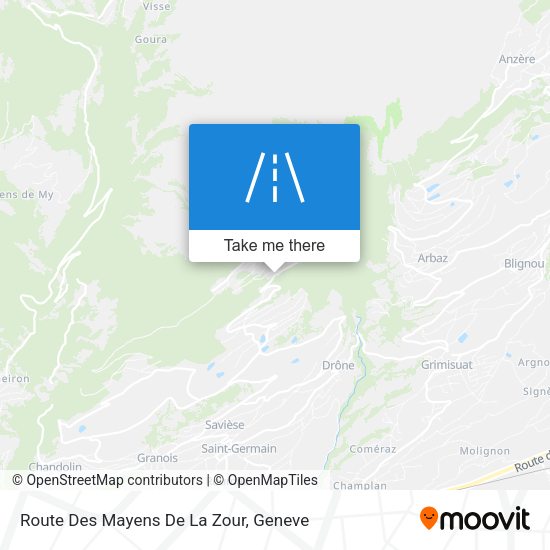 Route Des Mayens De La Zour map