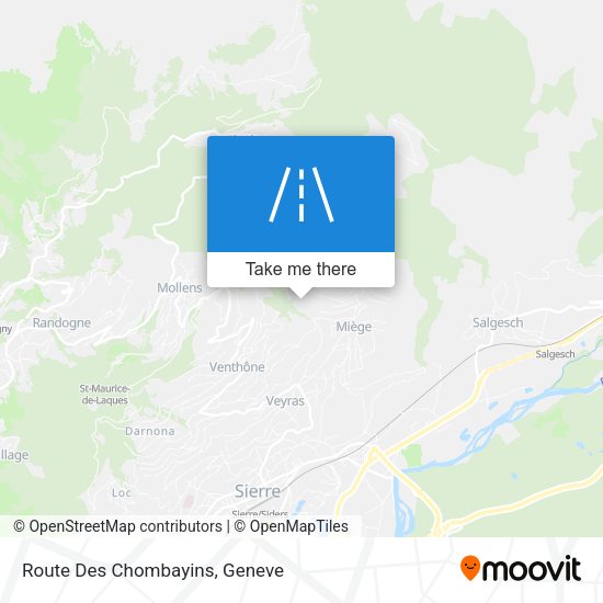 Route Des Chombayins map