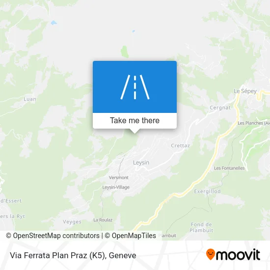 Via Ferrata Plan Praz (K5) map