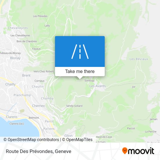 Route Des Prévondes map